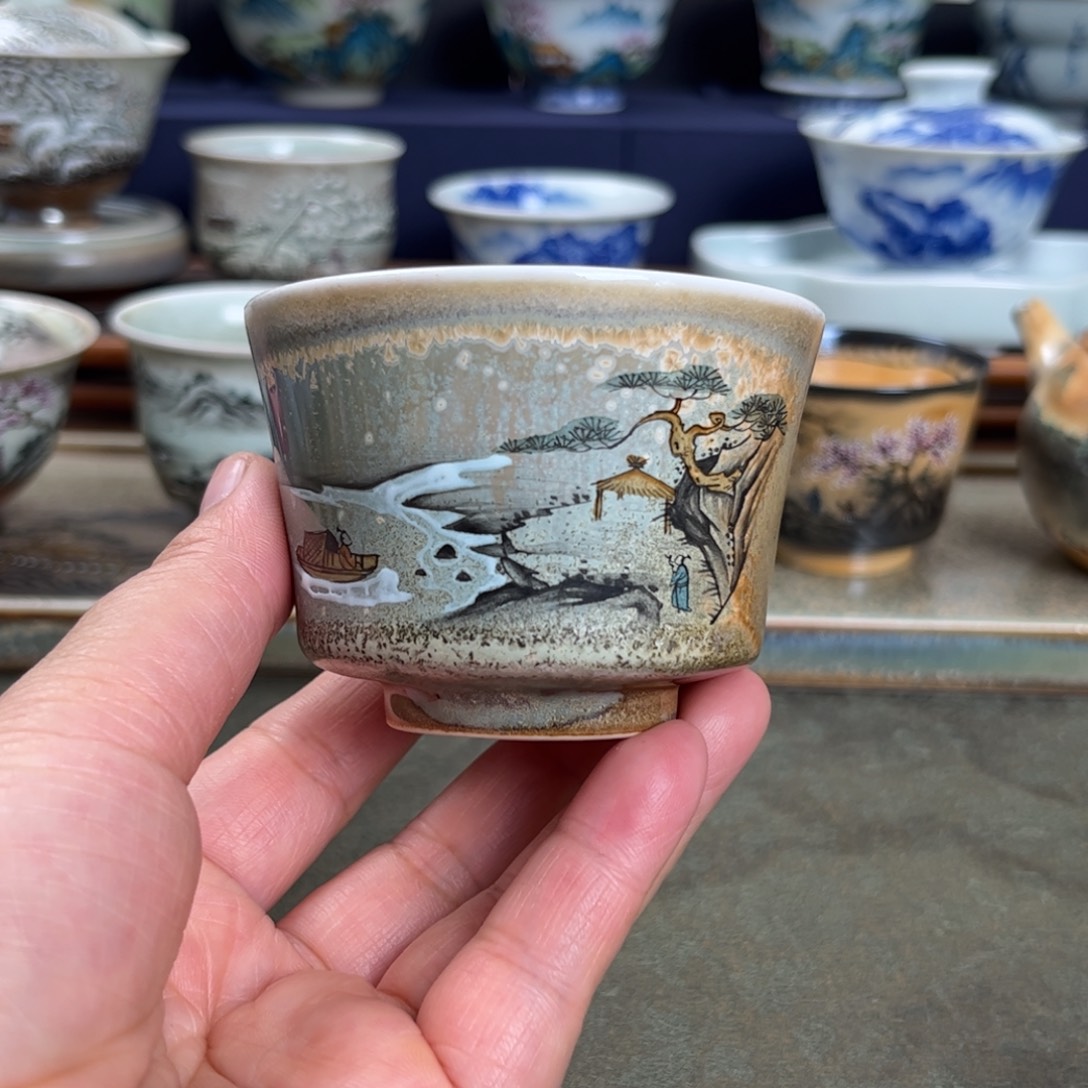 瓷杯子我们观山观水观自在