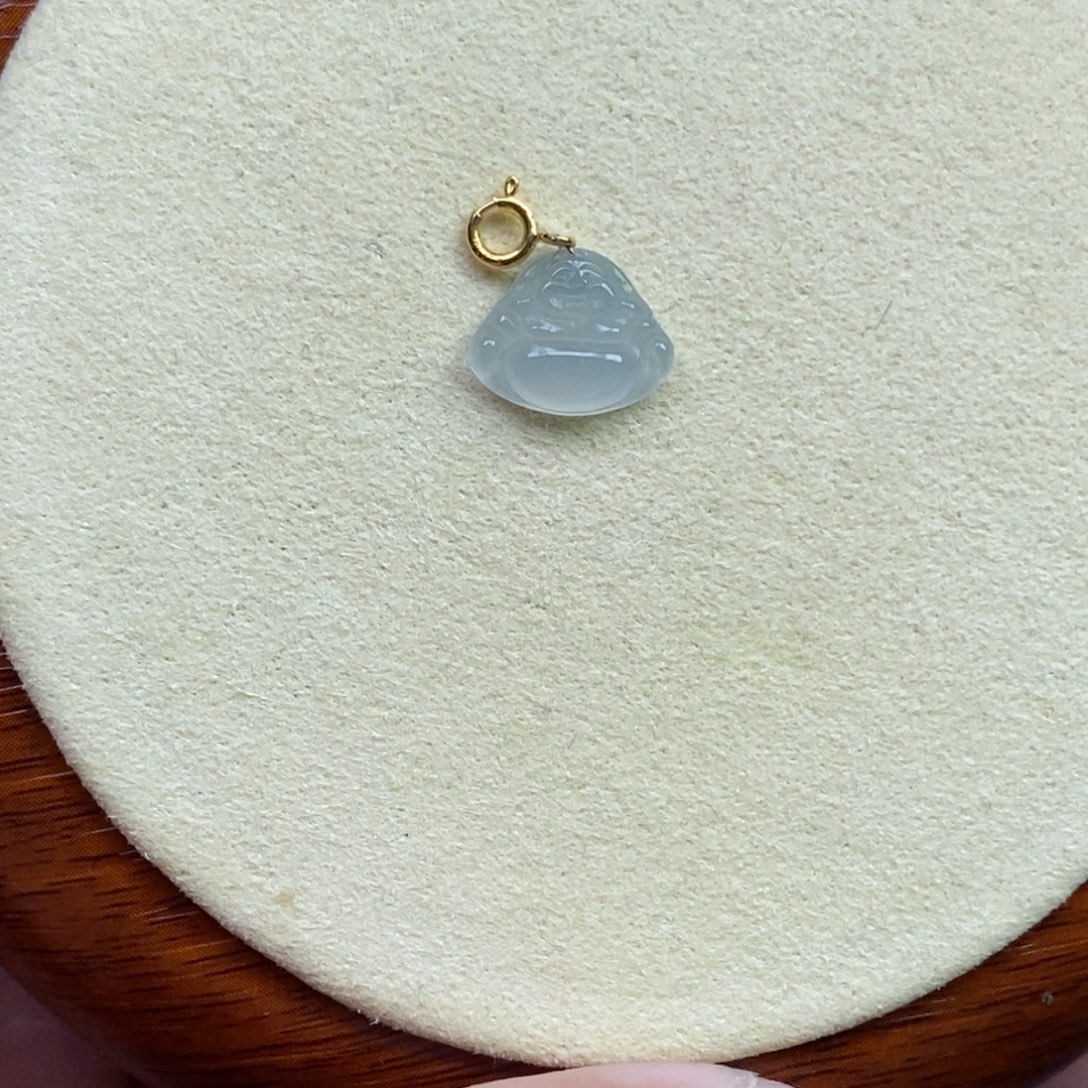 翡翠银S925镶嵌颈饰佛公