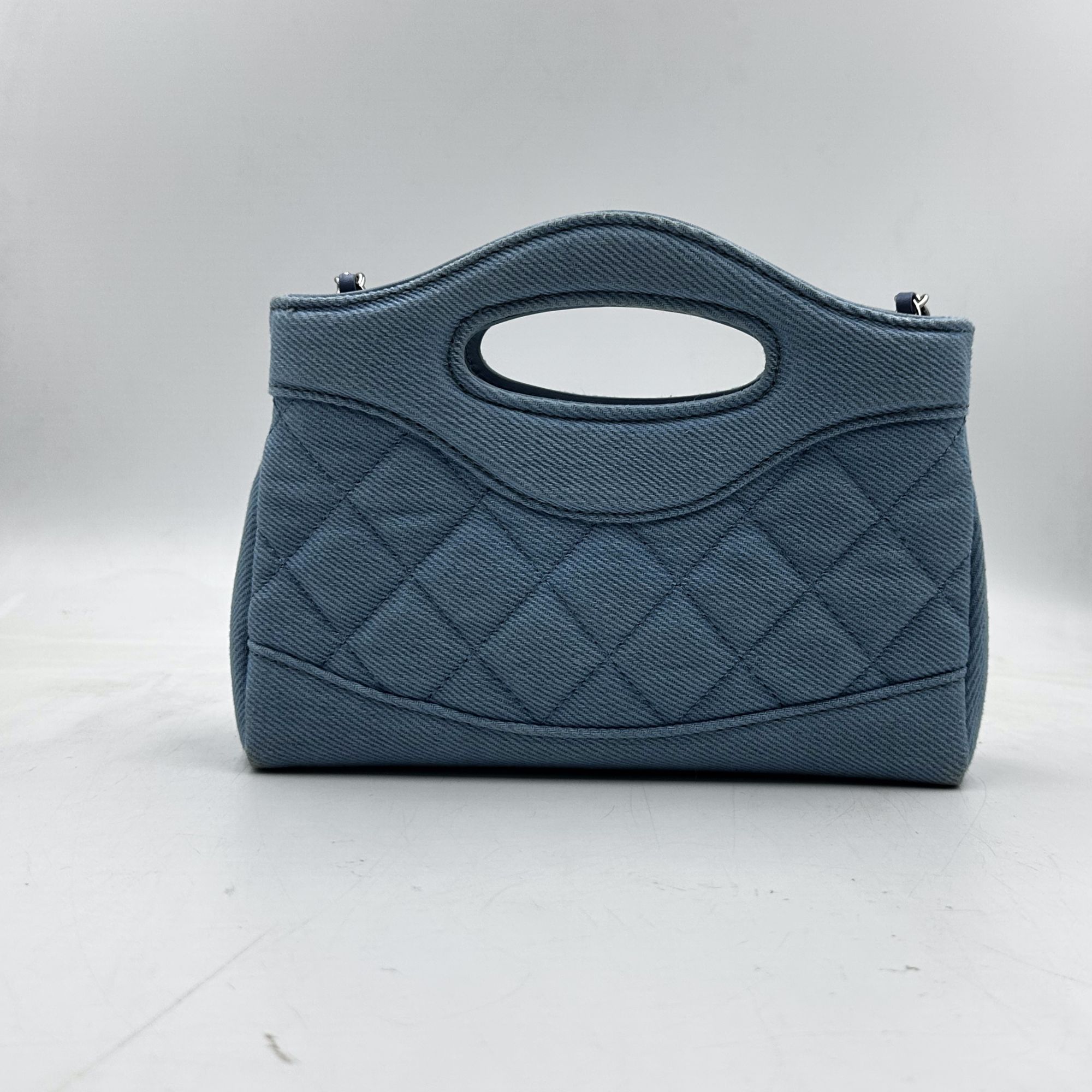 LQ-经典款英伦风-31菱格手提蓝色21cm- 10331