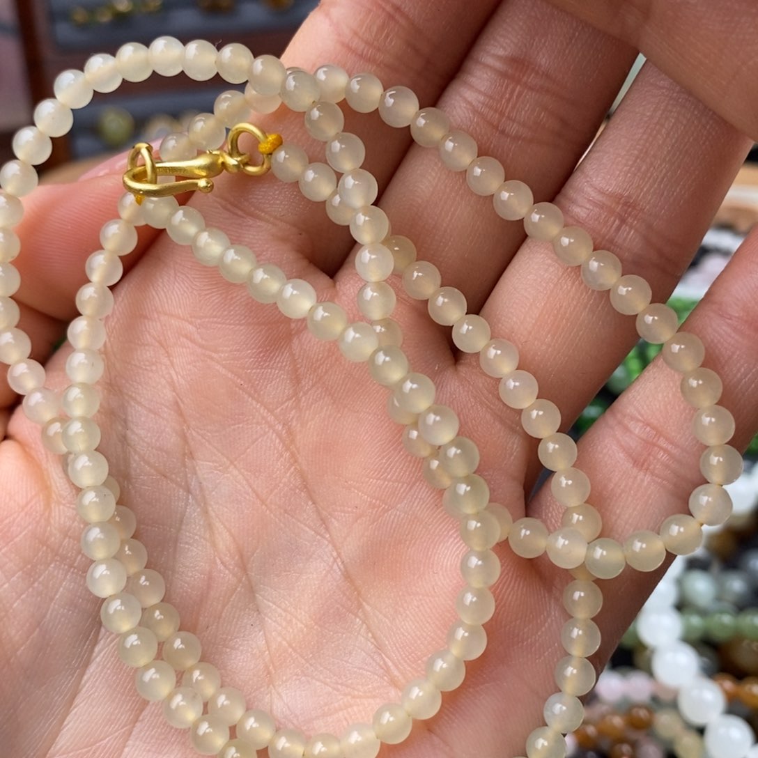 和田玉高冰蜂蜜水多圈设计款未镶嵌