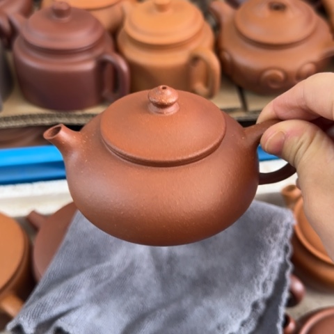 紫砂茶壶红降坡泥160cc