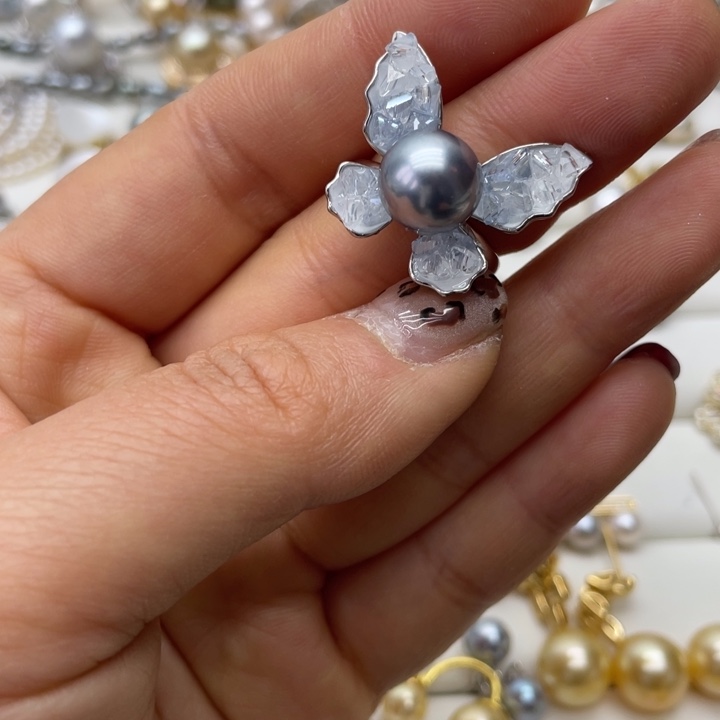 海水珍珠戒指银S925镶嵌