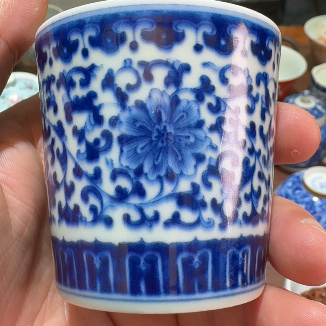 全手工青花柴窑主人杯