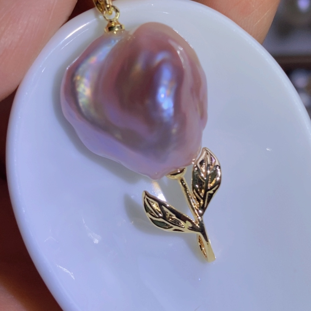 银S925镶嵌珍珠淡水珍珠