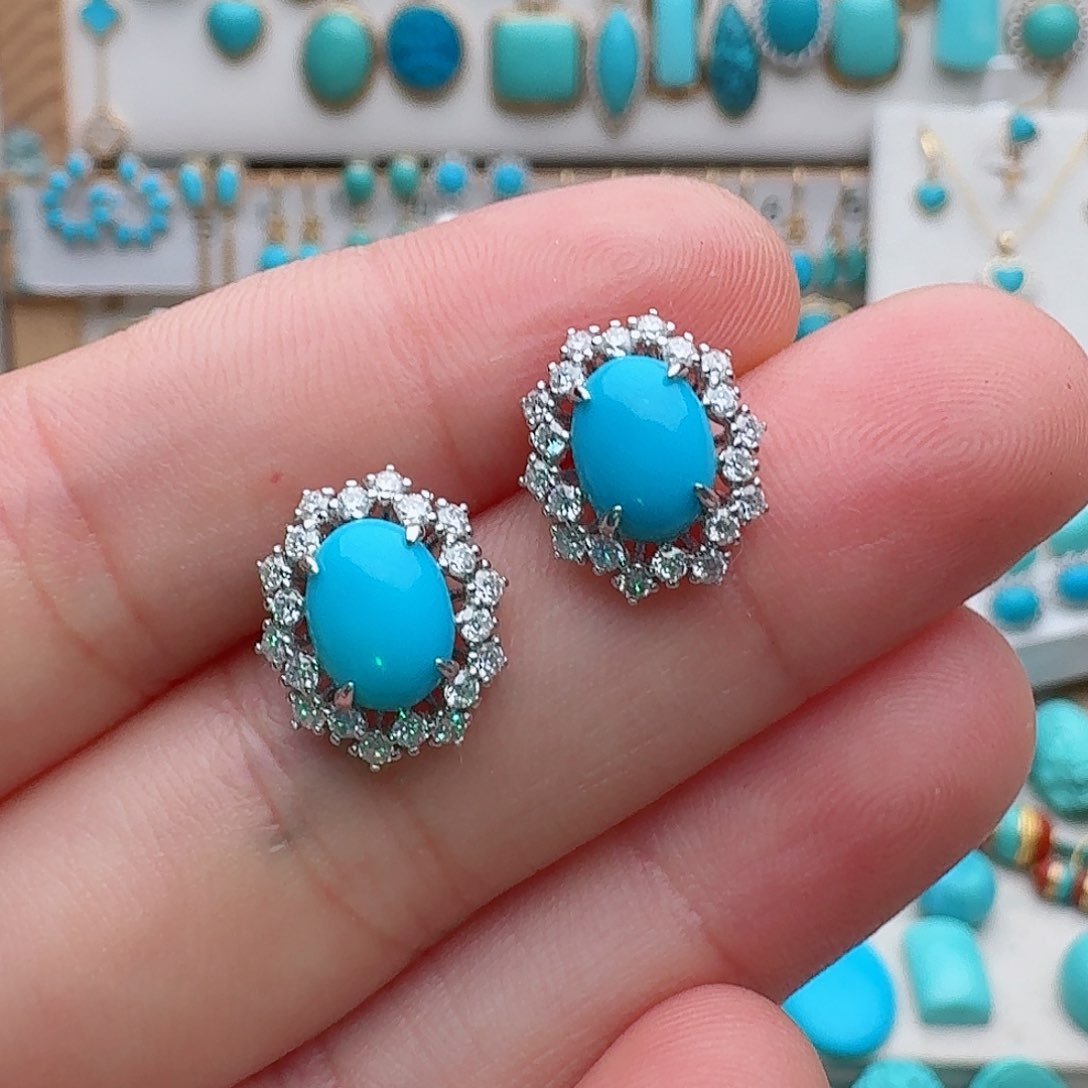 绿松石银S925镶嵌配饰