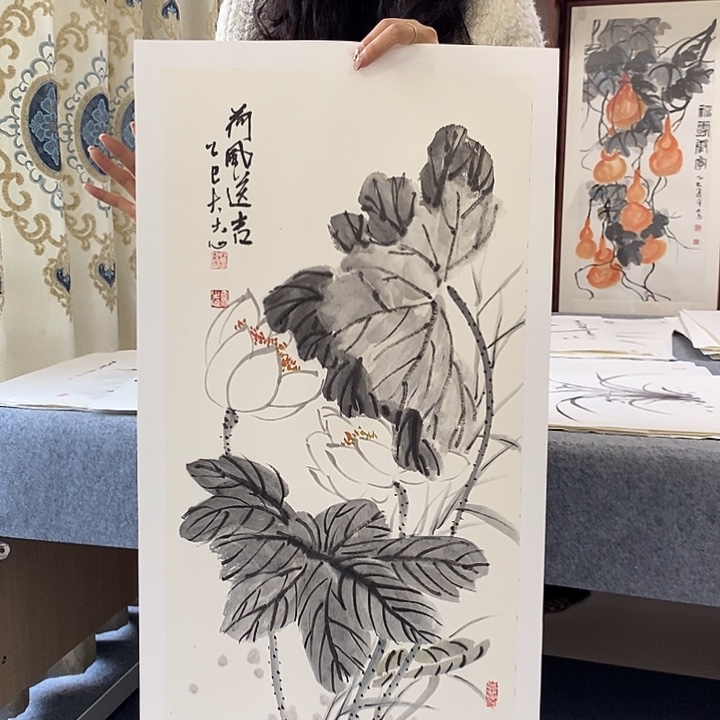 国画纯手绘国画写意作品34*68