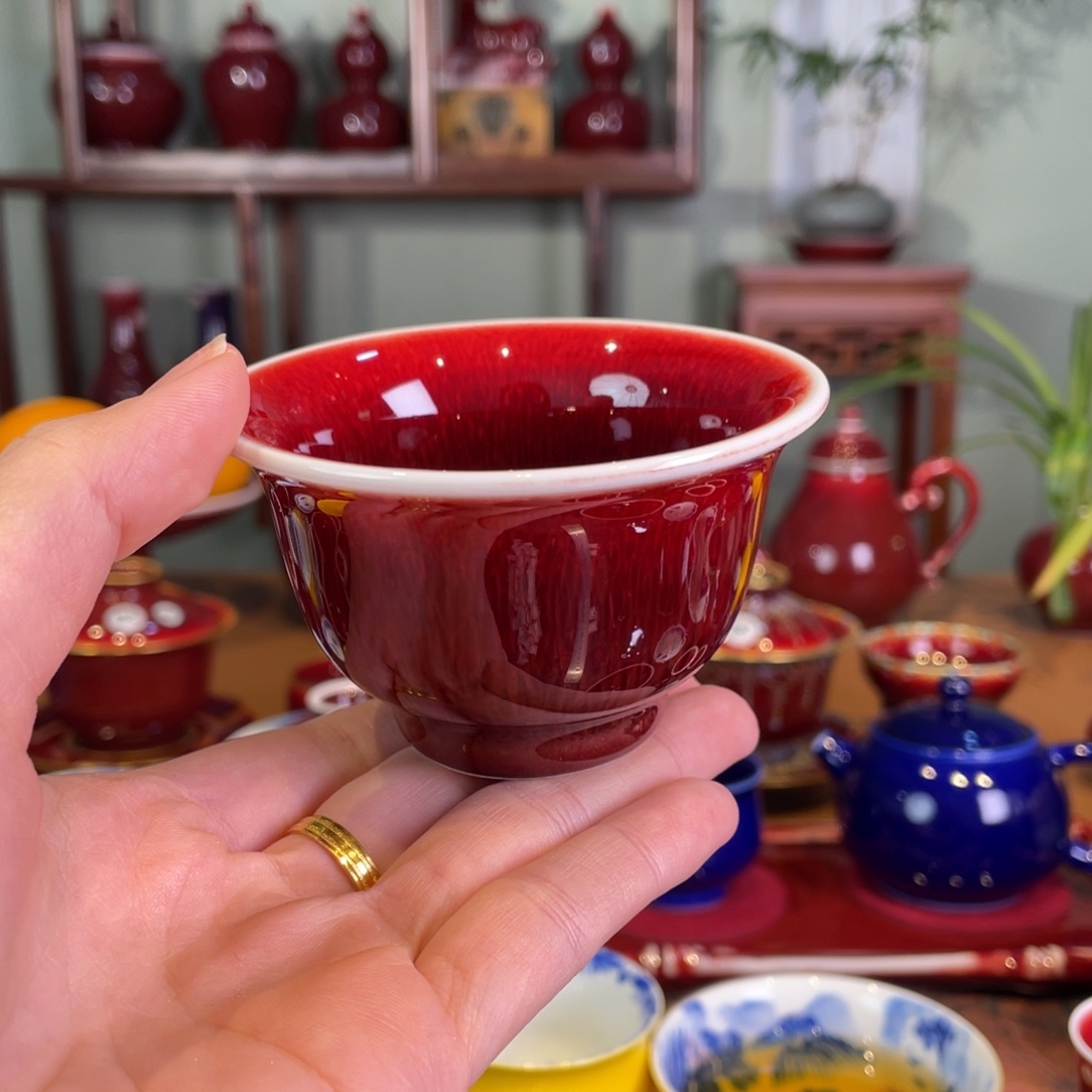 清欢雅玩原矿郎红福利小压手杯