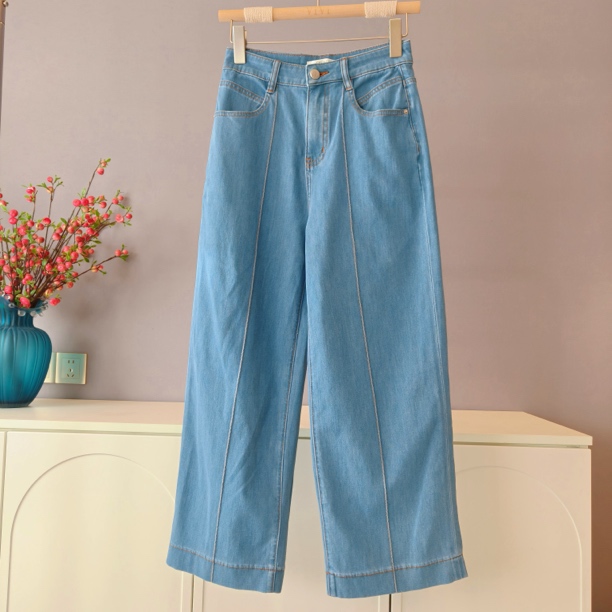 【伟伟专属】海蓝色压线牛仔裤