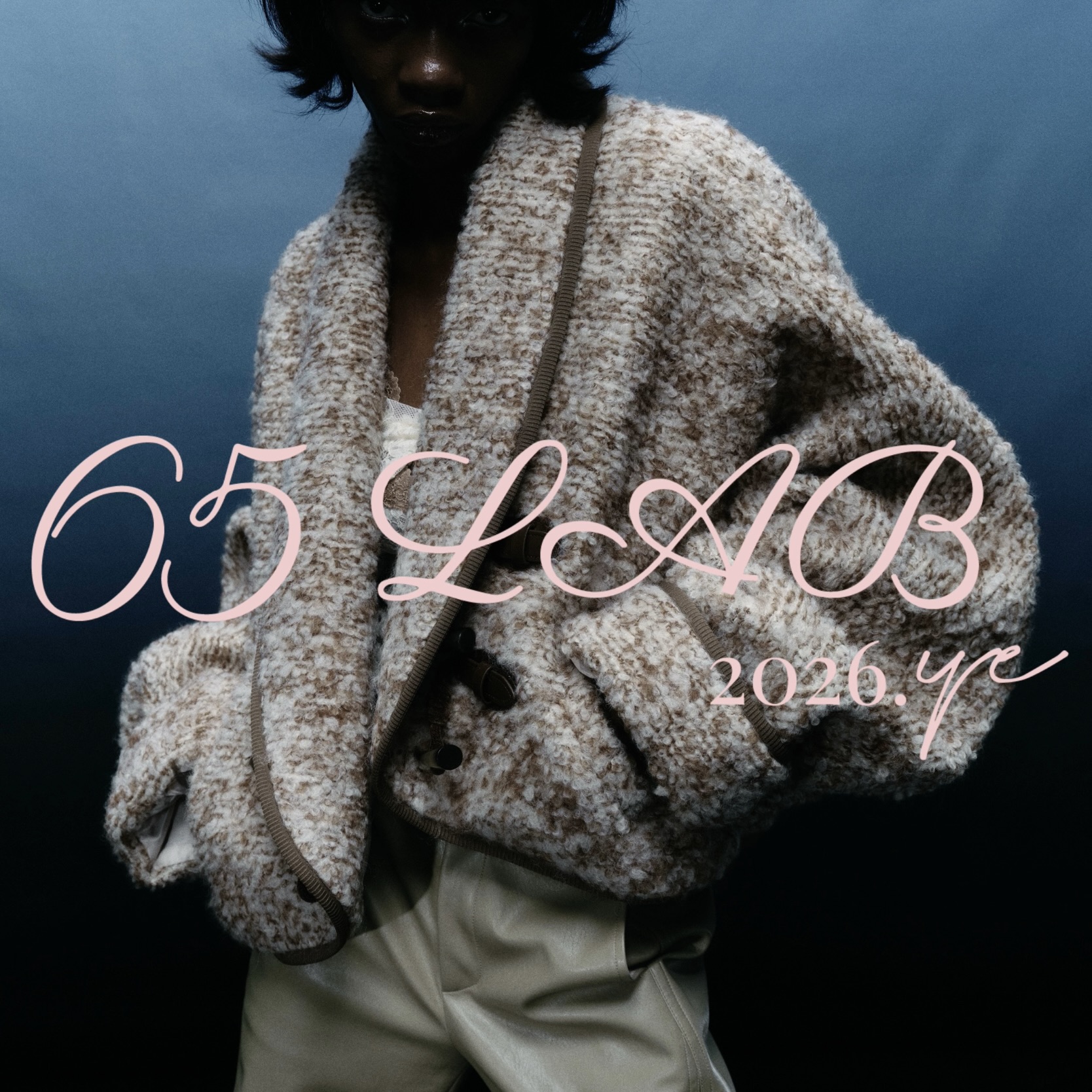 65LAB*「羊毛茧型」重磅羊毛双色圈纱 茧型外套 手工丝绒牛角扣