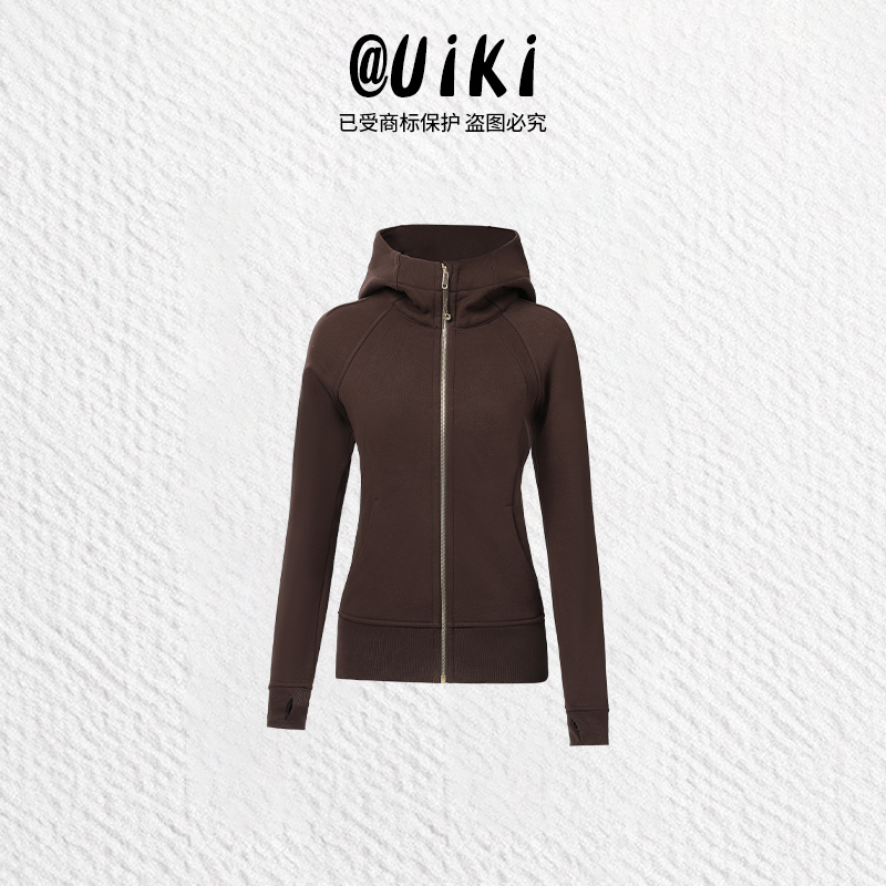 秋冬修身款 女士百搭拉链显瘦连帽衫瑜伽运动外套