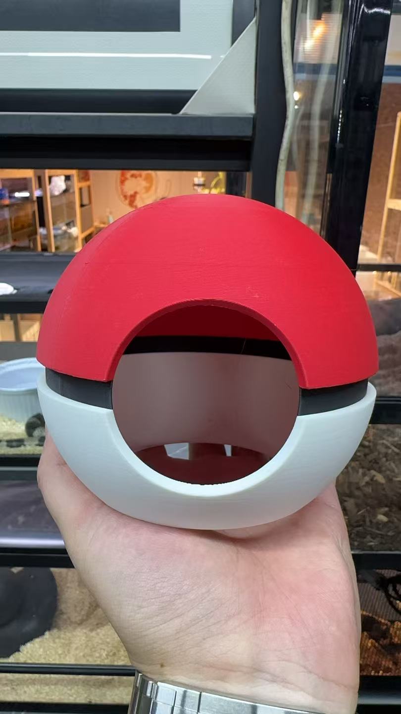 爬宠躲避--宝可梦精灵球，3d打印可冲洗宝可梦精灵球创意爬宠躲避
