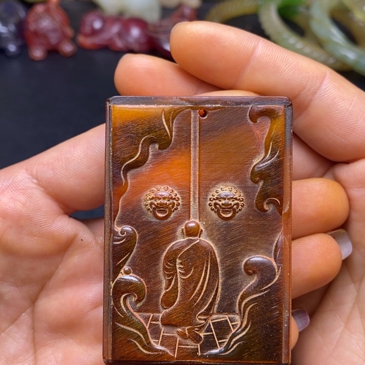 白玉菩提吊坠摆件