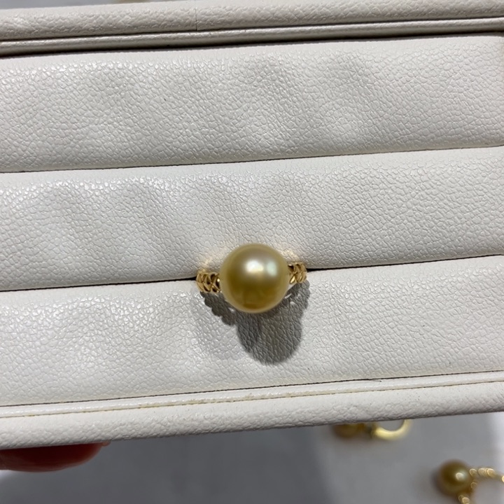 海水珍珠戒圈银S925镶嵌M**i