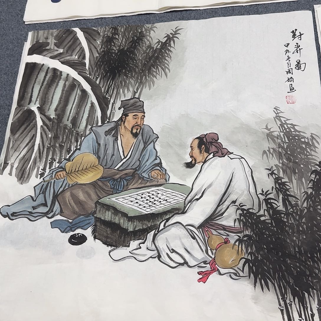 国画尺寸70X70手绘作品