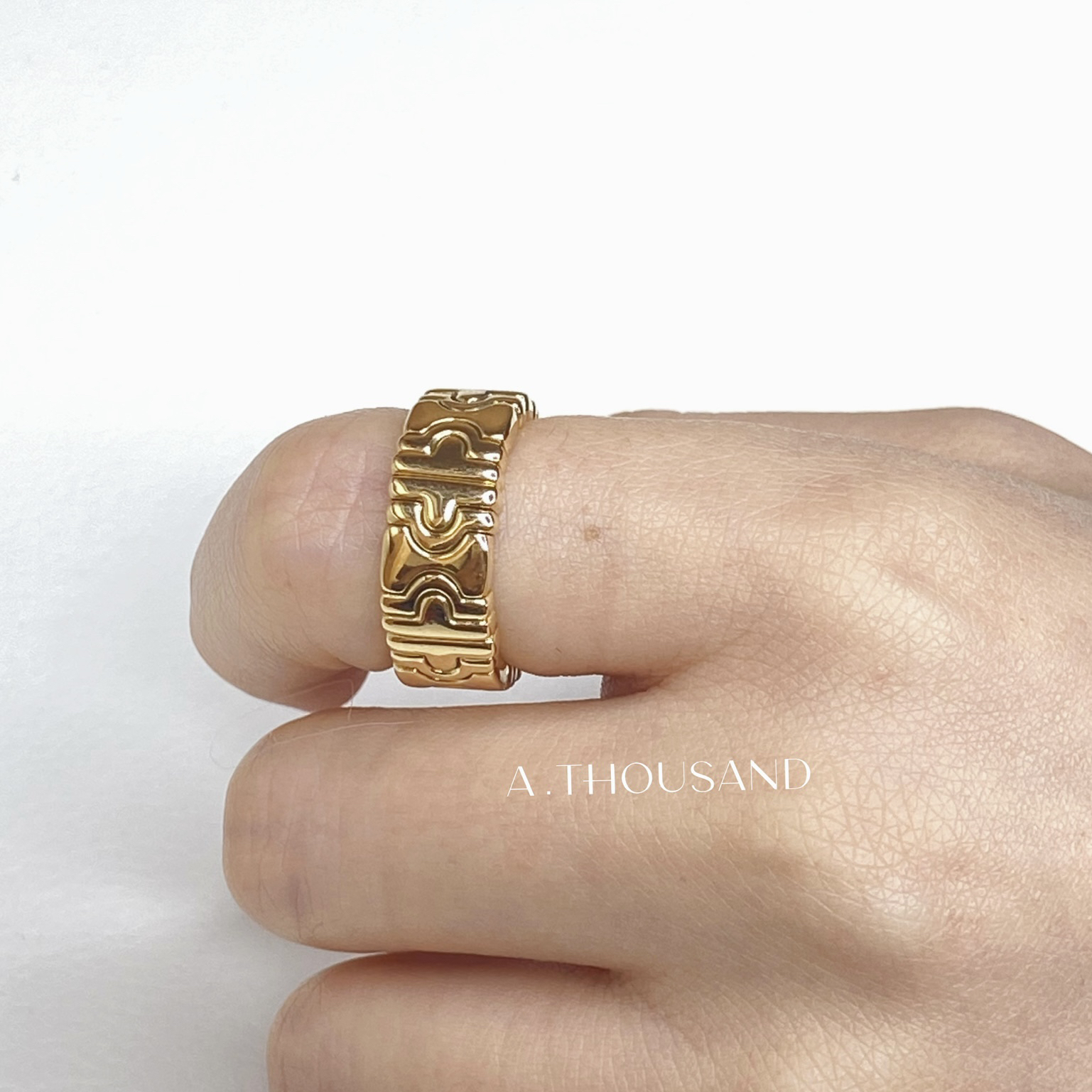 99新 BVLGARI/宝格丽 18K金模块戒指-49823690