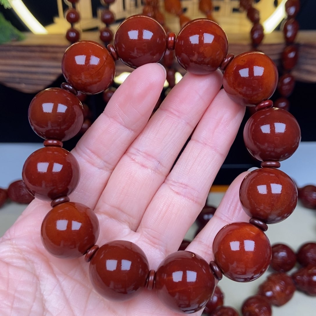 橄榄核吊坠正圆光珠