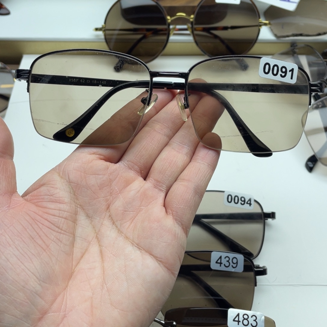 茶水晶半框眼镜 0091