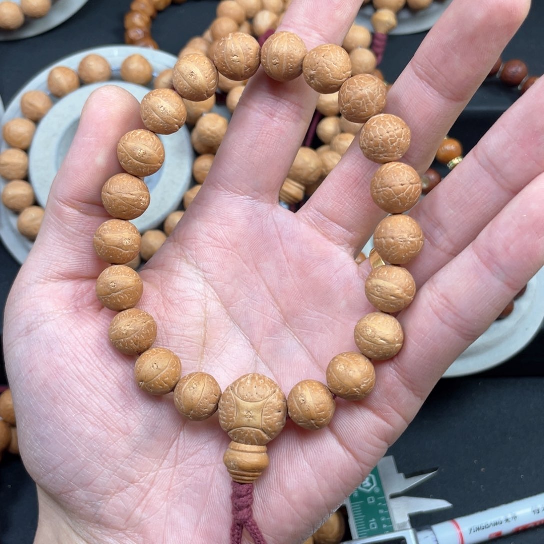 凤眼菩提手串12左右尺寸k18凤眼菩提D407同树厚皮