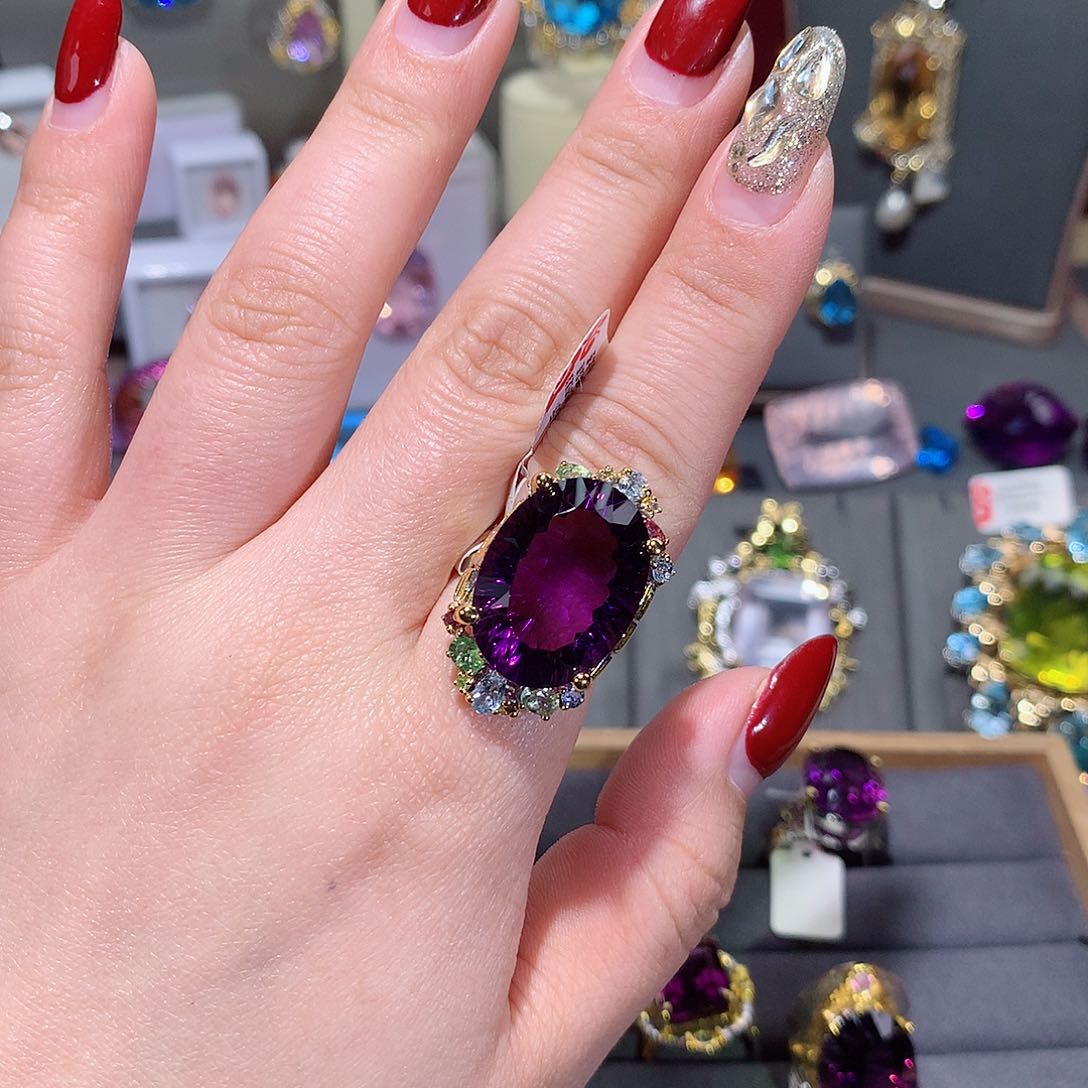 紫晶戒指银S925镶嵌F****?戒指