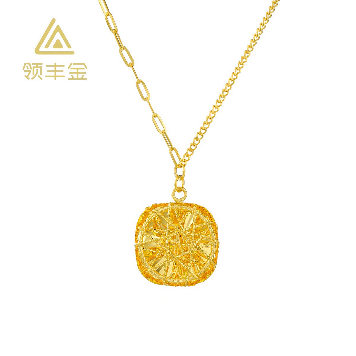 领丰金 5G黄金方糖轻奢精致项链黄金按克卖ZJX005原料金条#ZJ