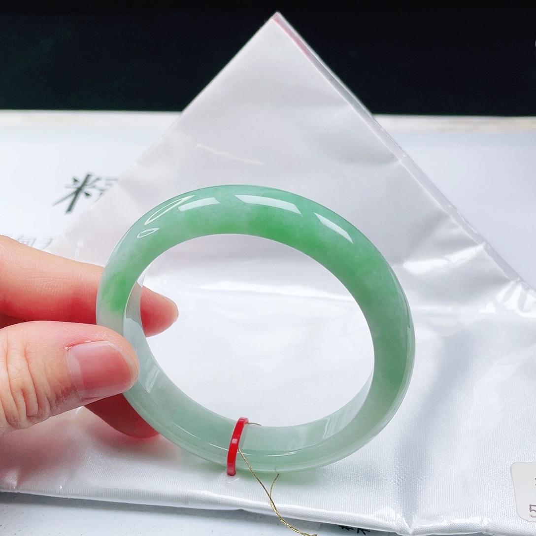 翡翠未镶嵌手镯54➕圈口