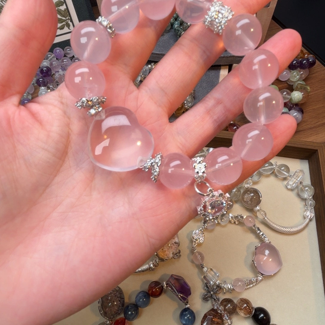 手链水晶合金天然水晶粉水晶手串