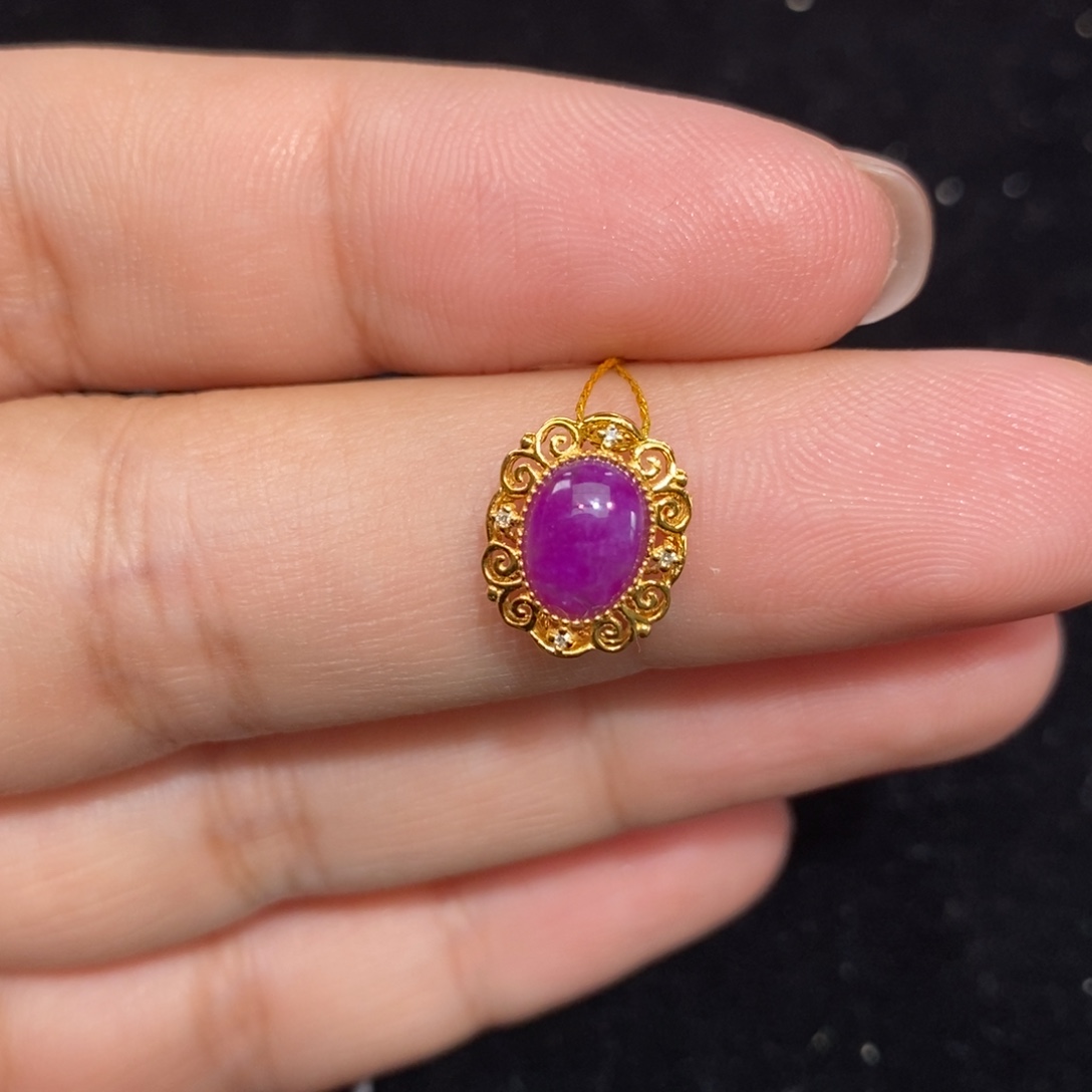 苏纪石（舒俱来）18K金镶嵌吊坠(不含链)