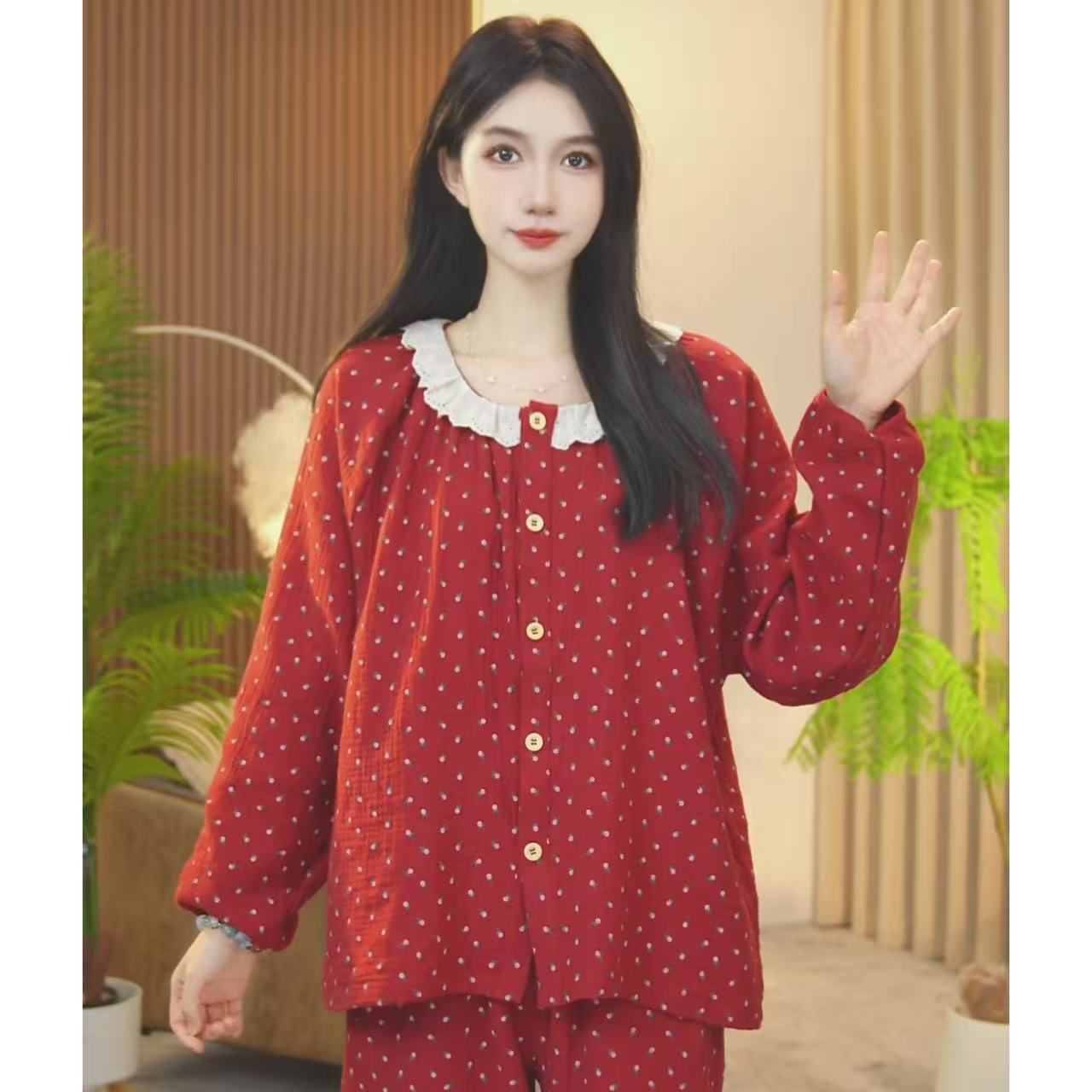 秋冬季【含苞待放】时尚宽松舒适睡衣女士套装可外穿家居服AYY