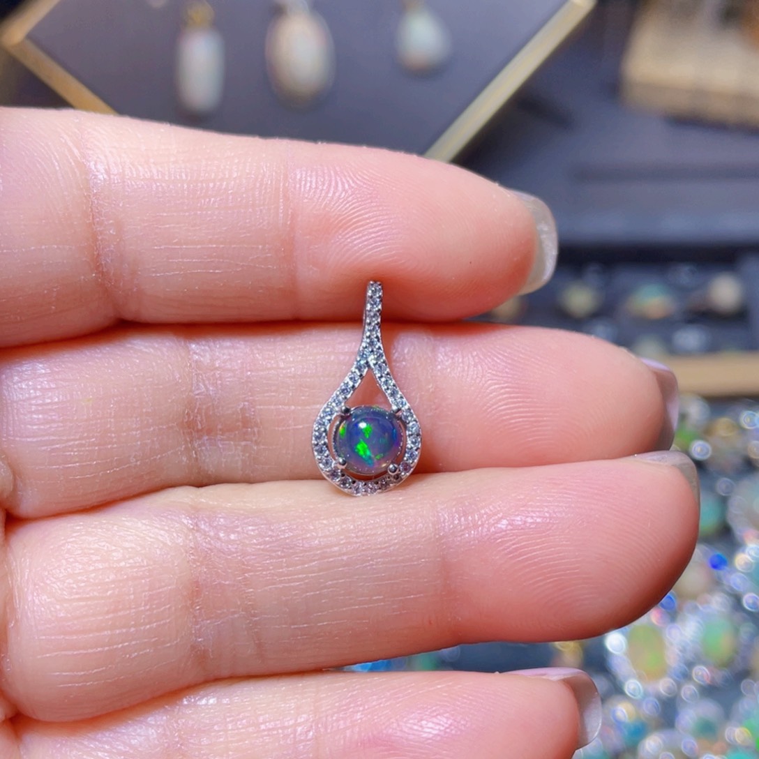 欧泊吊坠〉银S925镶嵌0**2