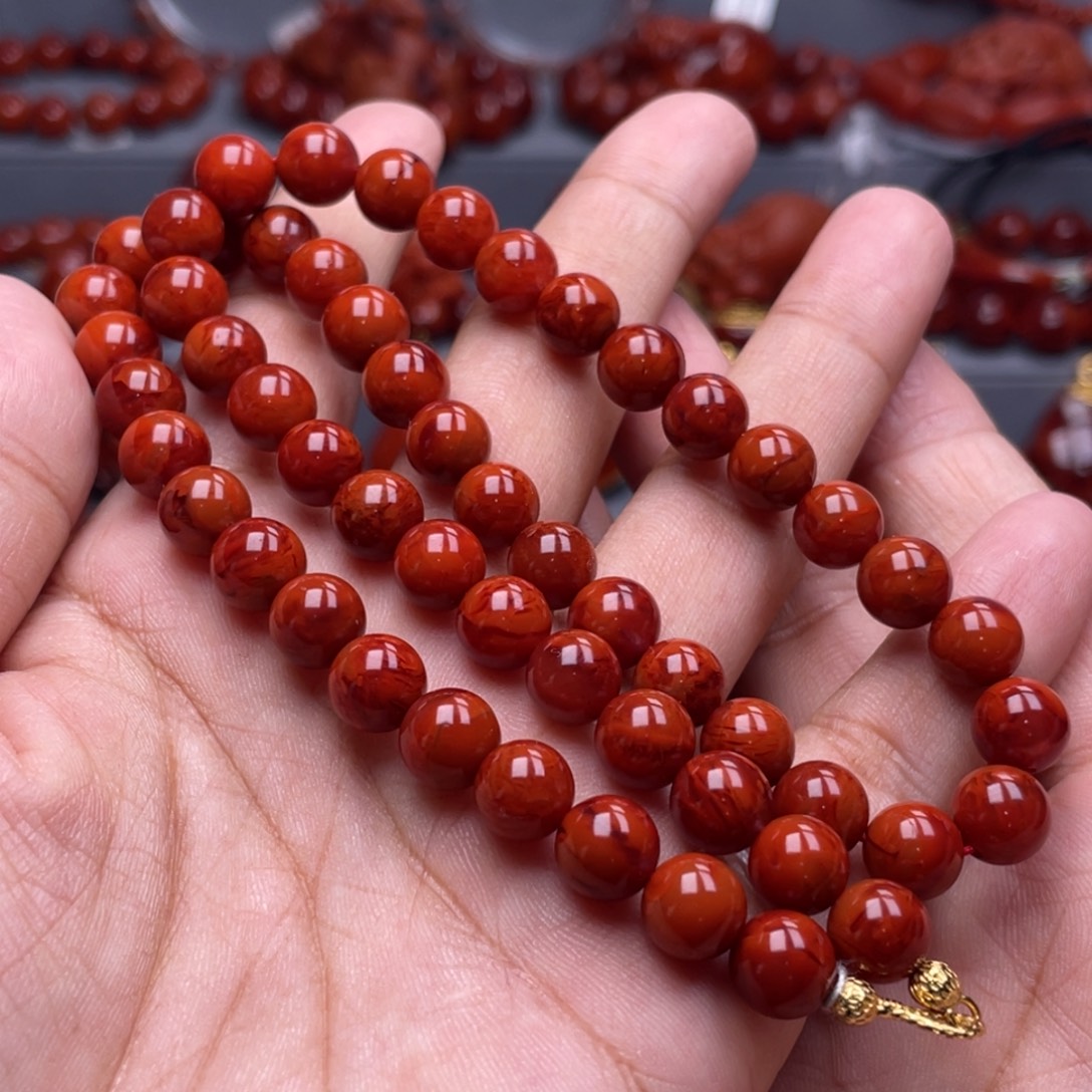 南红玛瑙未镶嵌珠宝奇石妈妈链8mm