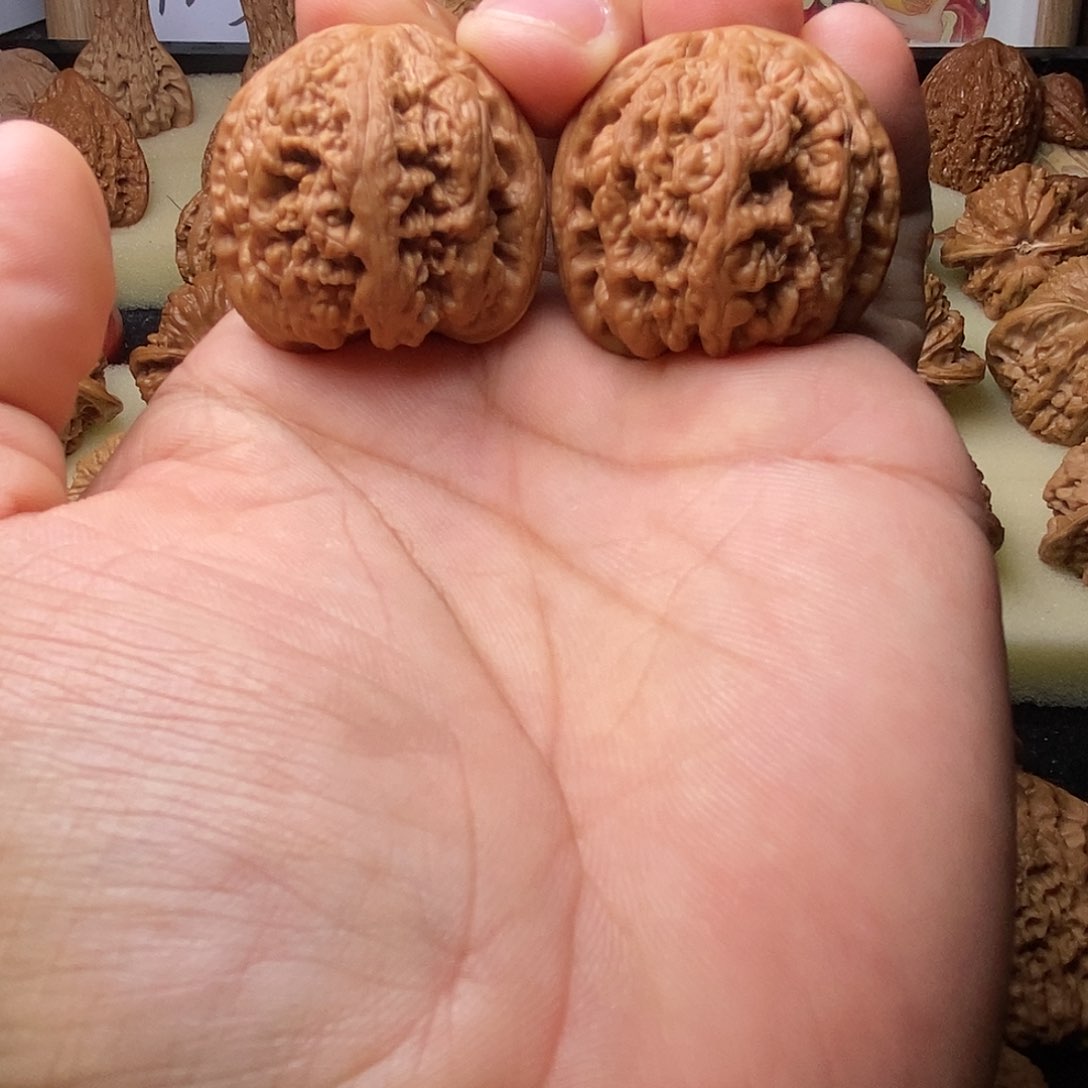 文玩核桃把件粗筋手捻35