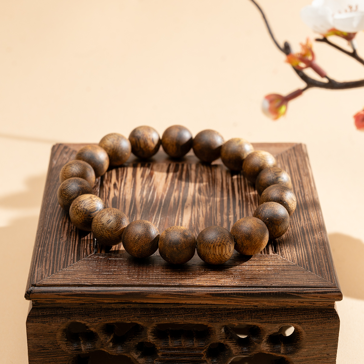 卡12单圈 绿棋楠沉香手串圆珠 同规格多样性发一条