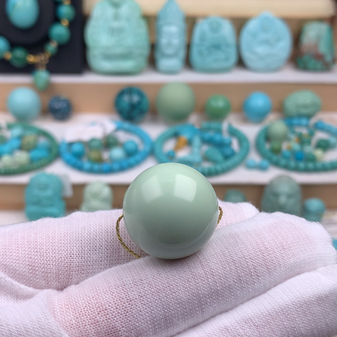 未镶嵌绿松石珠宝奇石卡21.4