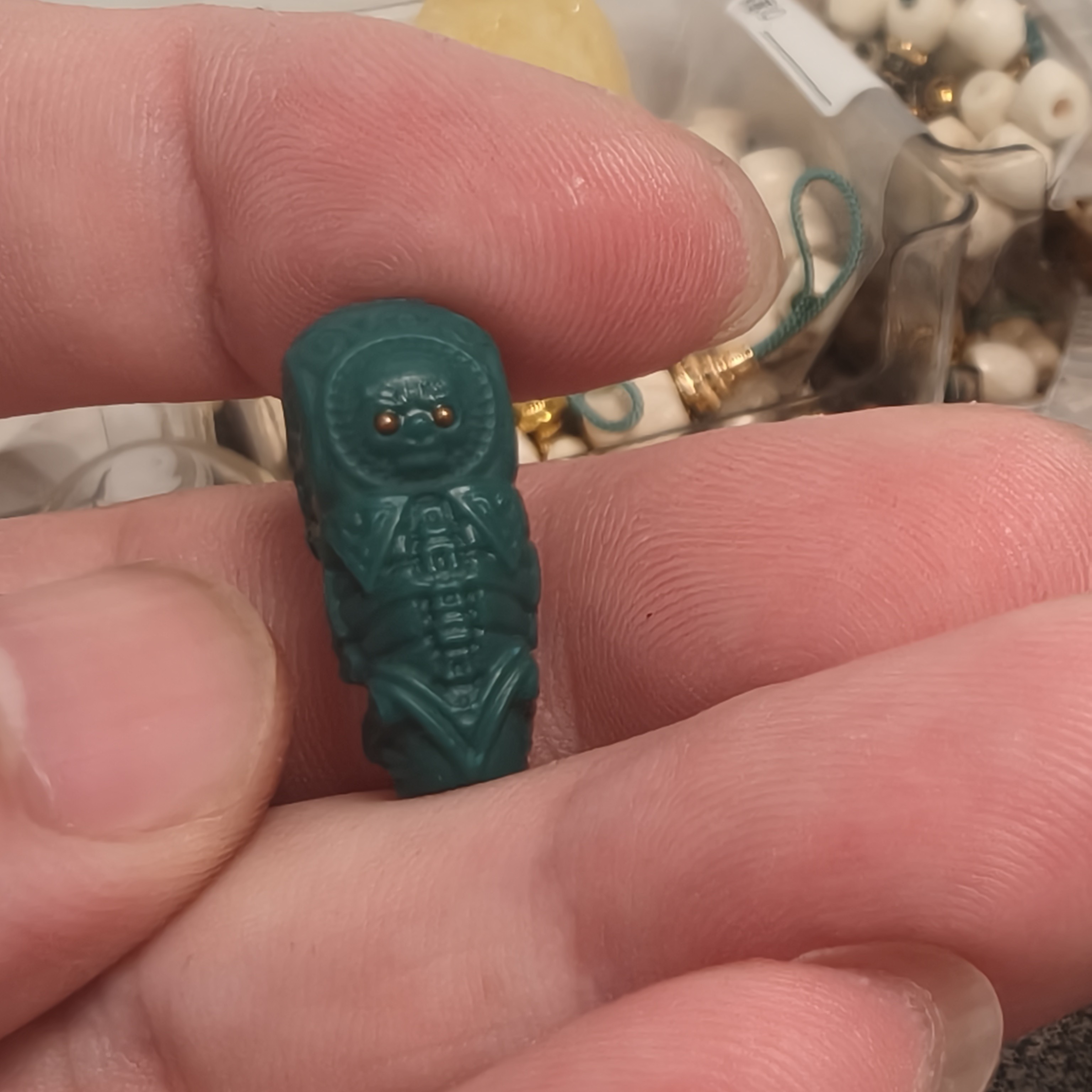 雕刻刺骨精工骷髅 三通10mm尺寸配饰