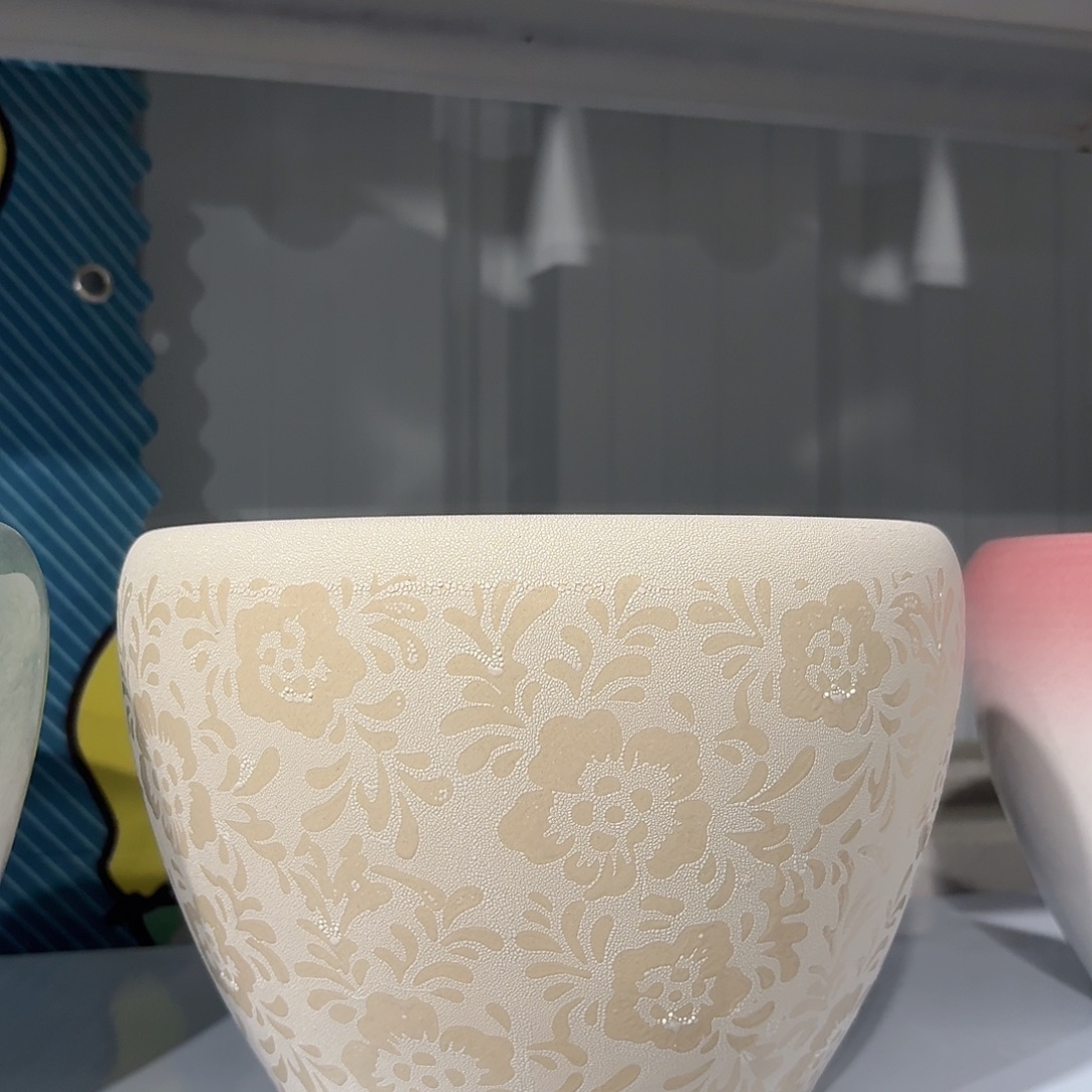 陶瓷花盆蕾丝花苹果盆口径21高度16