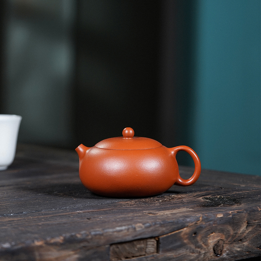 遇壶堂朱泥扁西施150cc正宗宜兴纯全手原矿紫砂壶0799泡茶壶