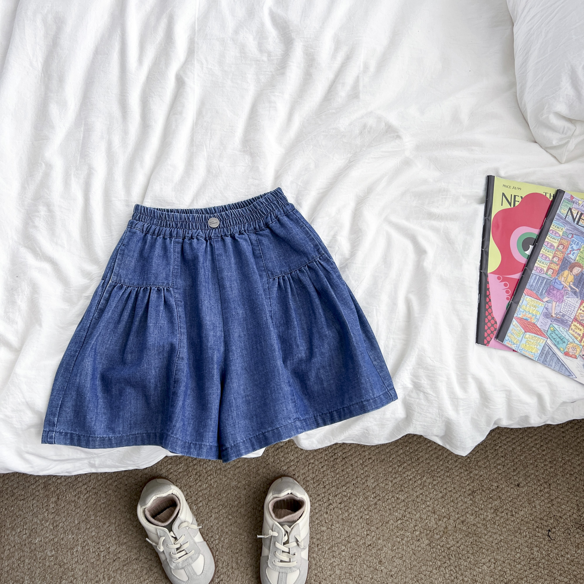 （现货）女童夏季薄款牛仔短裤休闲小女孩宽松五分裤XMQXW556092