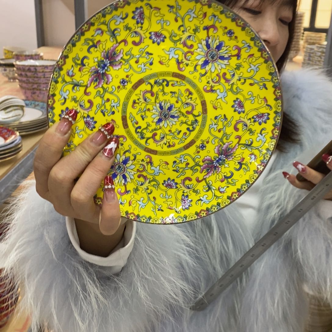 陶瓷莲*顺12个7英寸平，，，，，，，，，