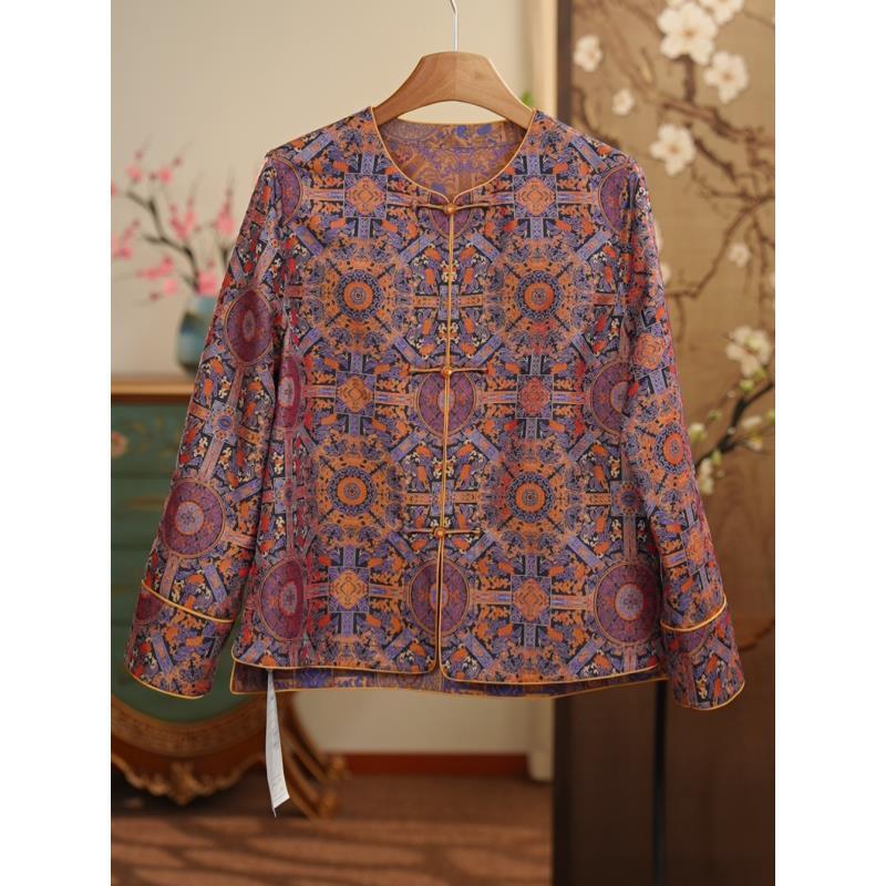 八达运外套 2025秋冬新款100%桑蚕丝新中式外套双面双穿25258