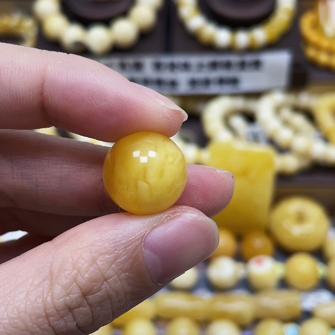 琥珀珠宝奇石未镶嵌15.1mm平头