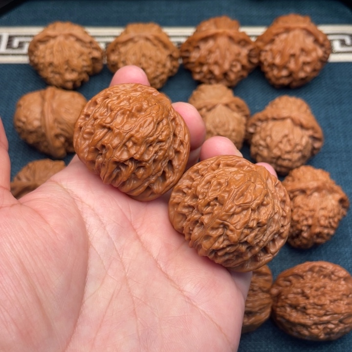 文玩核桃把件全品无修山地红皮磨盘41