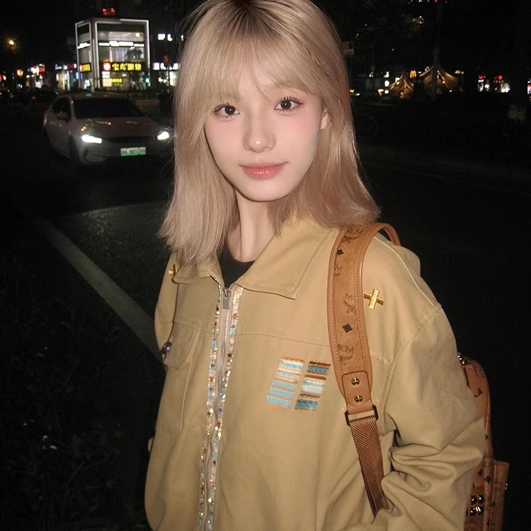 美式复古秋季外套女小个子设计感小众宽松显瘦刺绣翻领夹克棒球服