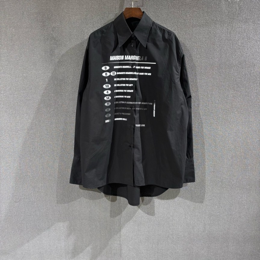 未使用 maje  MM6 MaisonMargiela字母印花休闲衬衫带吊38码/9116
