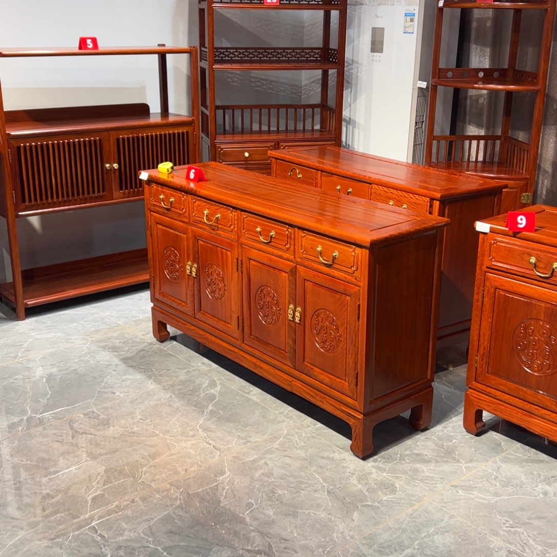 遇***缘家具花梨木类四门四抽餐边柜