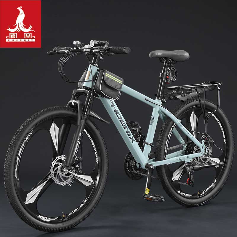 凤凰山地自行车男女越野变速减震公路单车青少年中学生赛车 先锋