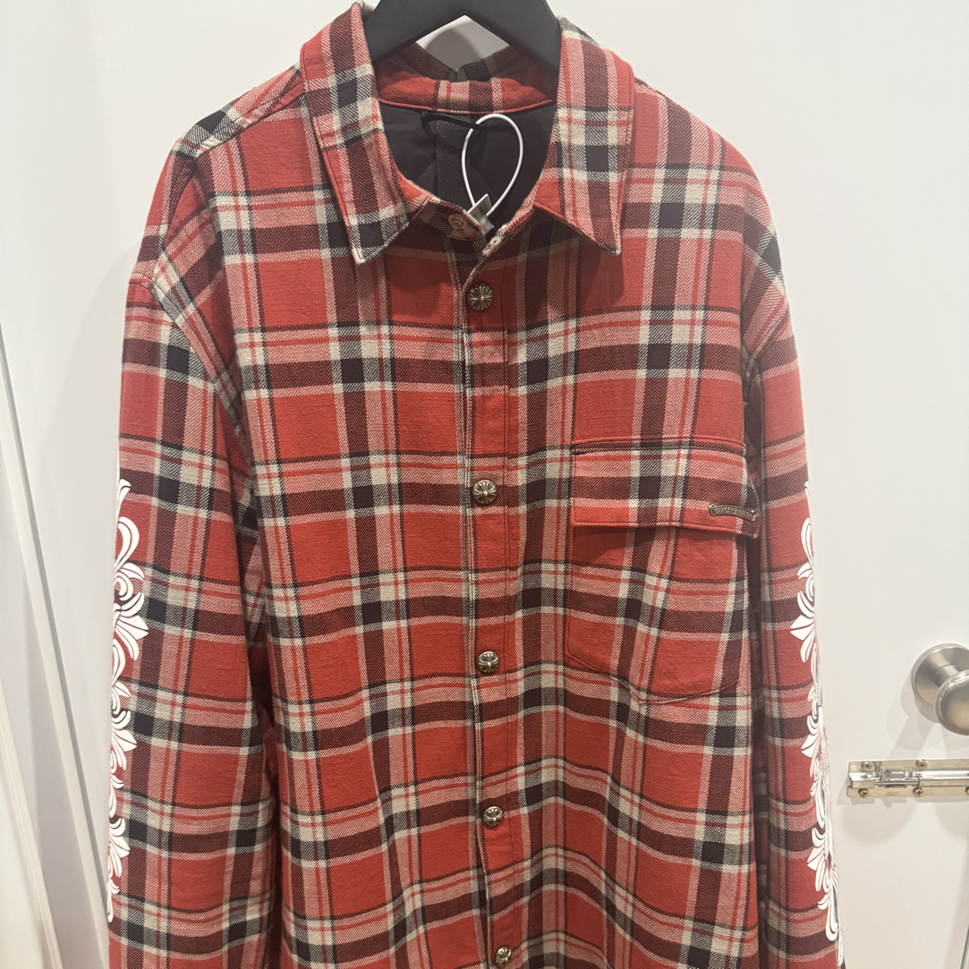 Chrome Hearts 克罗心【新古】红色格子麒麟臂棉服
