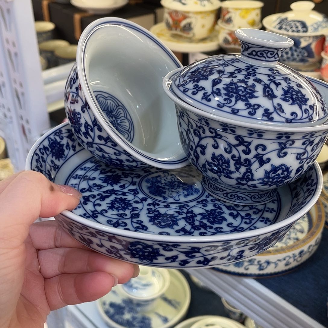 陶景德陶瓷盖碗茶具