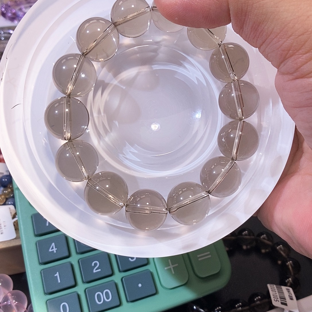 未镶嵌手链水晶茶晶16mm