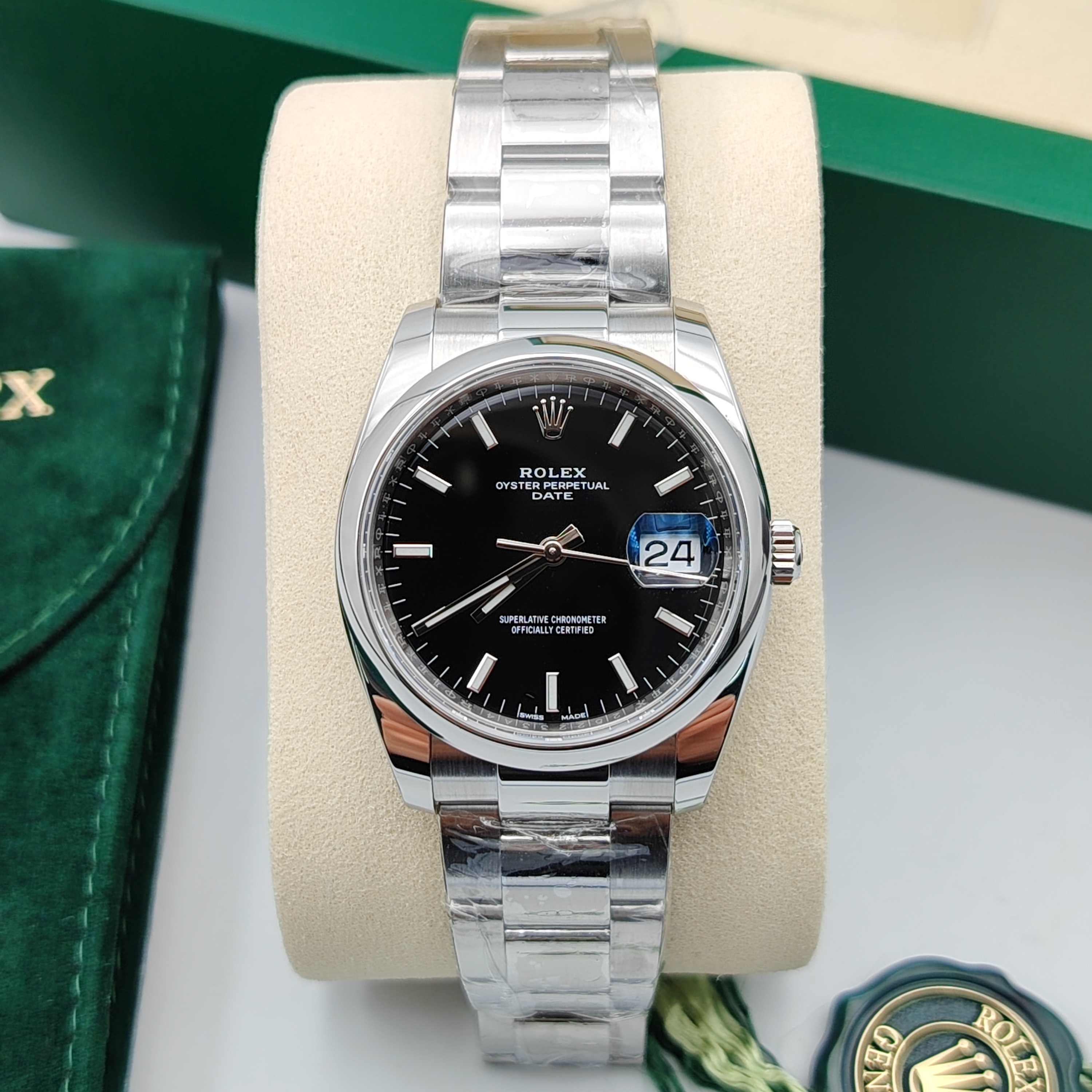 99新 Rolex/劳力士 蚝式恒动115200/34mm/黑盘/自动机芯/女表