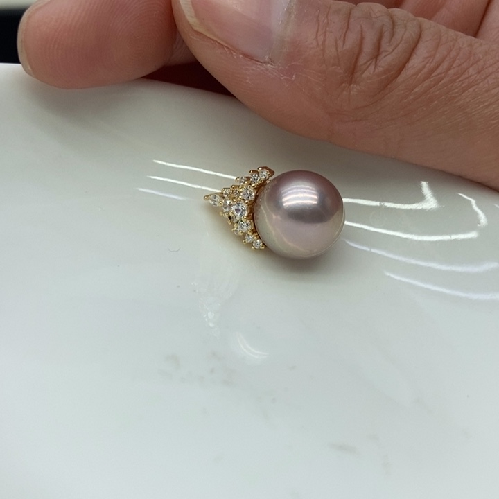 淡水珍珠吊坠(不含链)银S925镶嵌